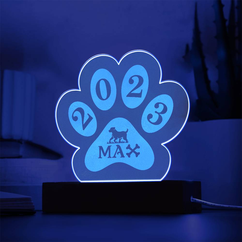 Personalised Acrylic Paw Plaque - Max