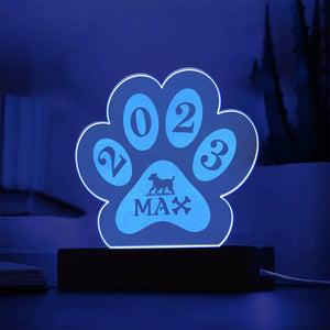 Personalised Acrylic Paw Plaque - Max