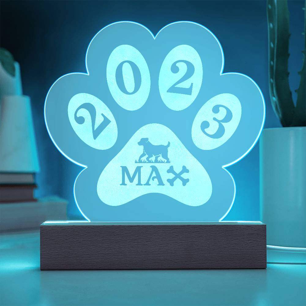 Personalised Acrylic Paw Plaque - Max