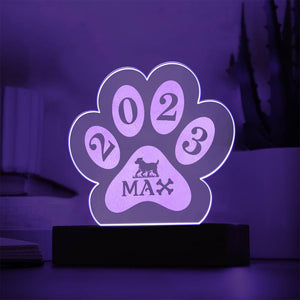 Personalised Acrylic Paw Plaque - Max