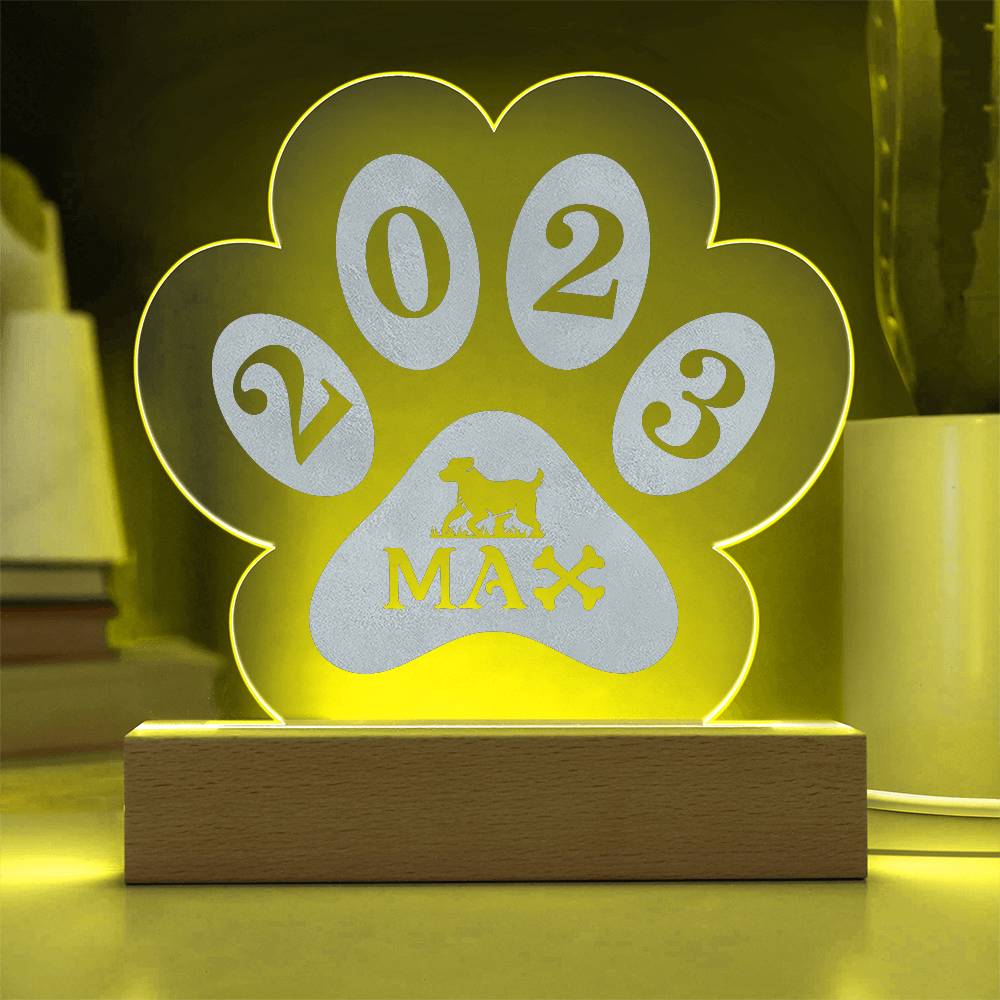 Personalised Acrylic Paw Plaque - Max