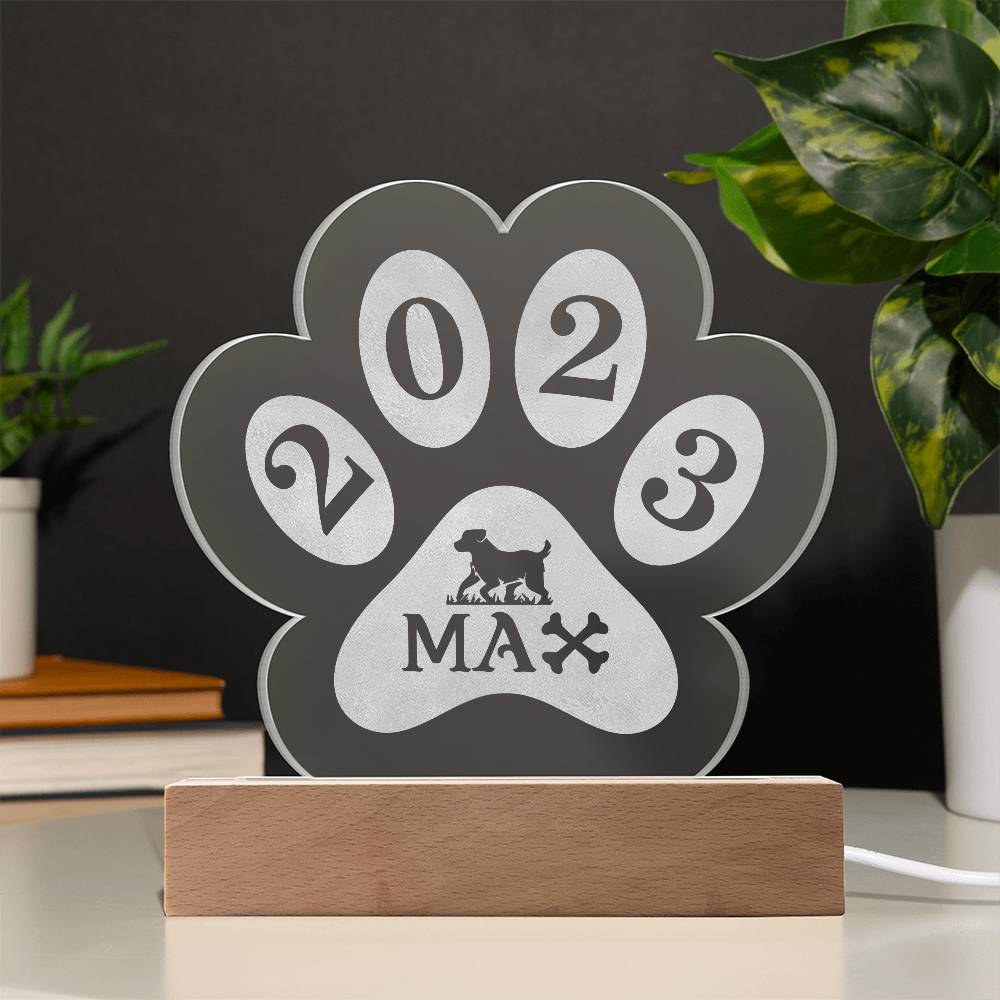 Personalised Acrylic Paw Plaque - Max