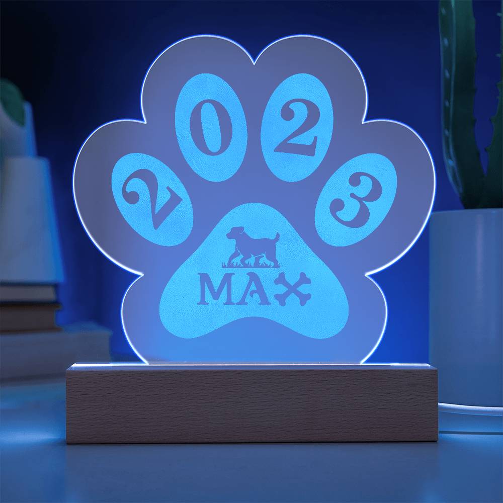 Personalised Acrylic Paw Plaque - Max