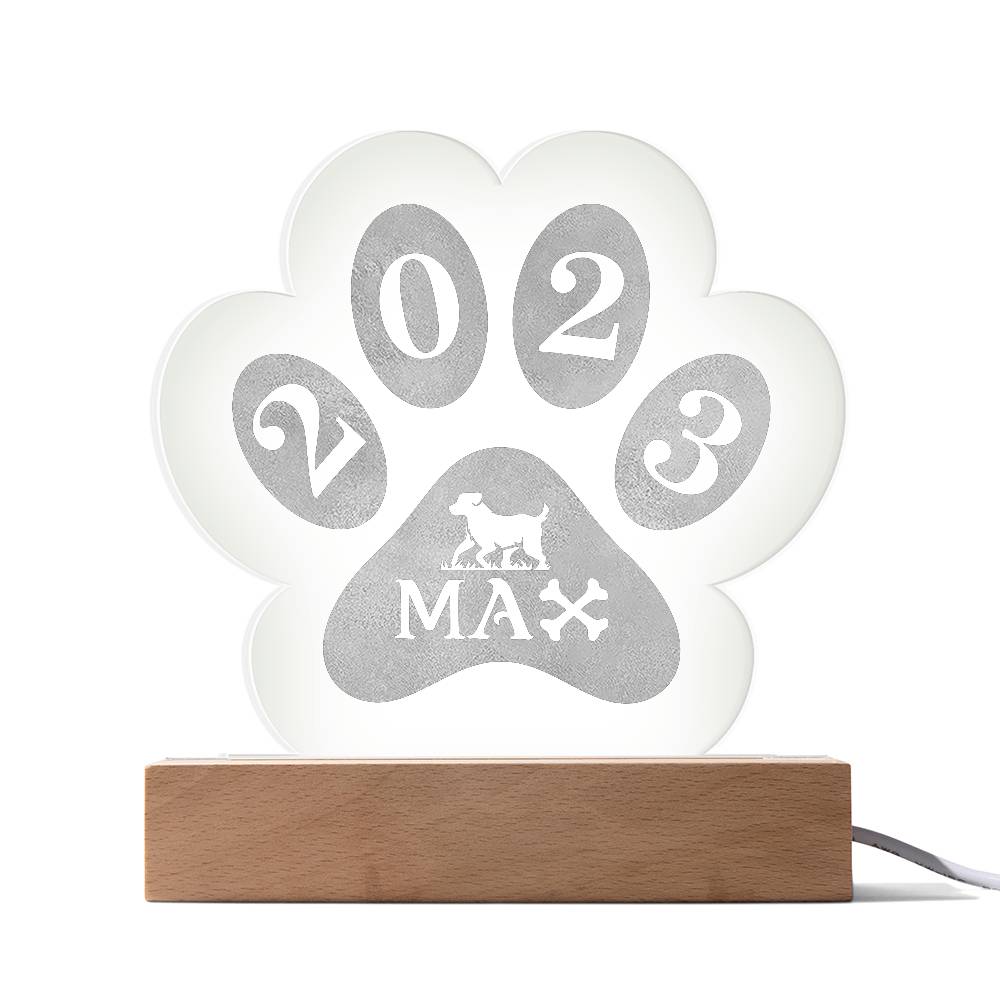 Personalised Acrylic Paw Plaque - Max