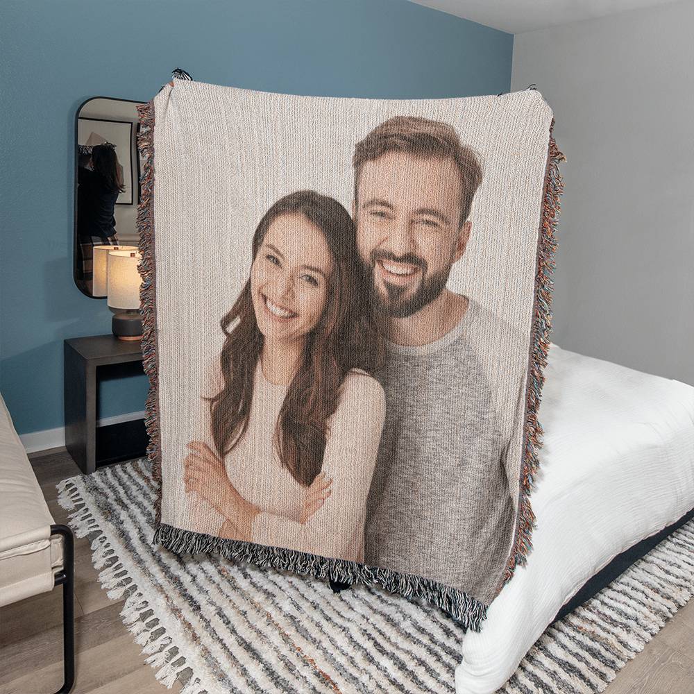 Personalised Heirloom Photo Woven Blanket (Portrait)