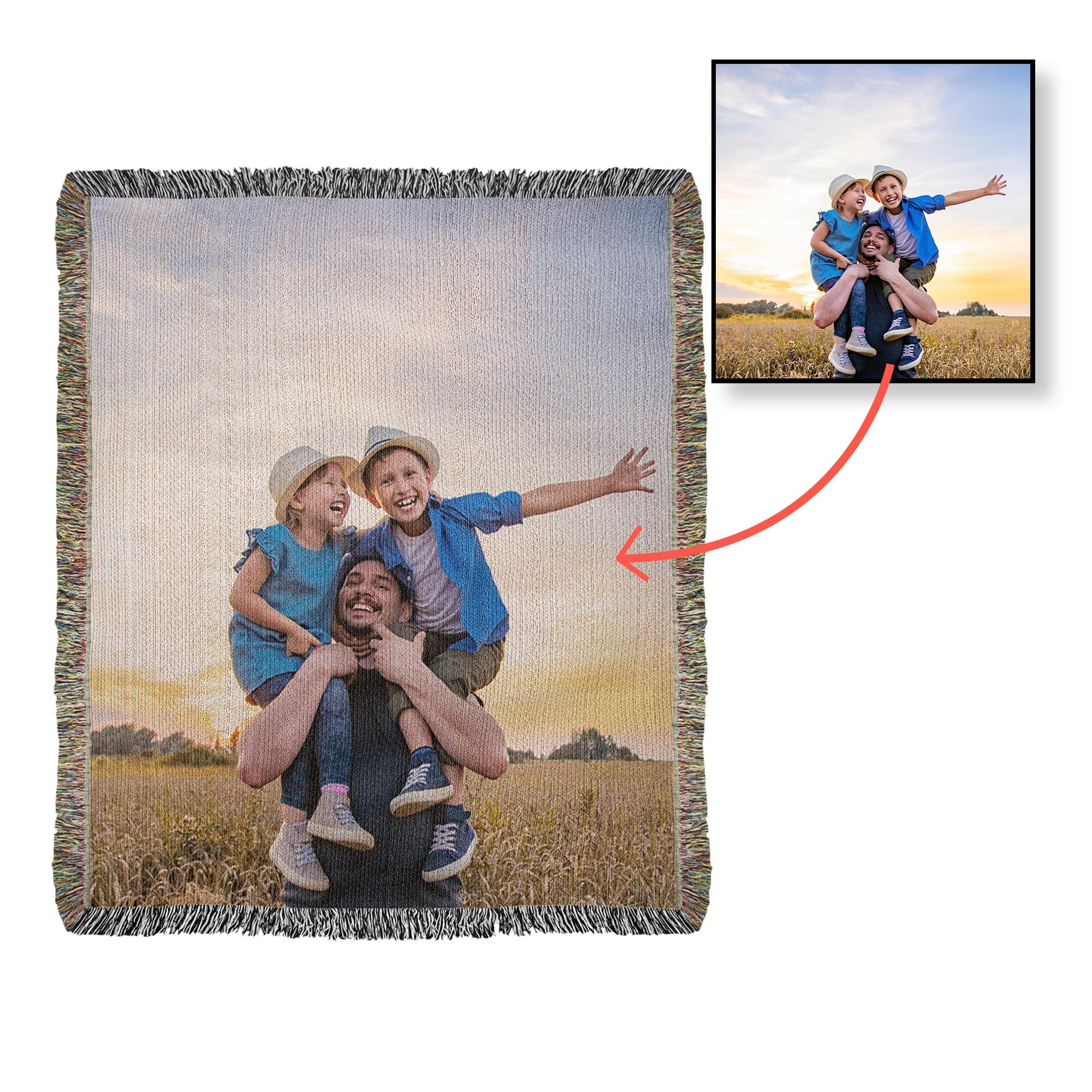 Personalised Heirloom Photo Woven Blanket (Portrait)