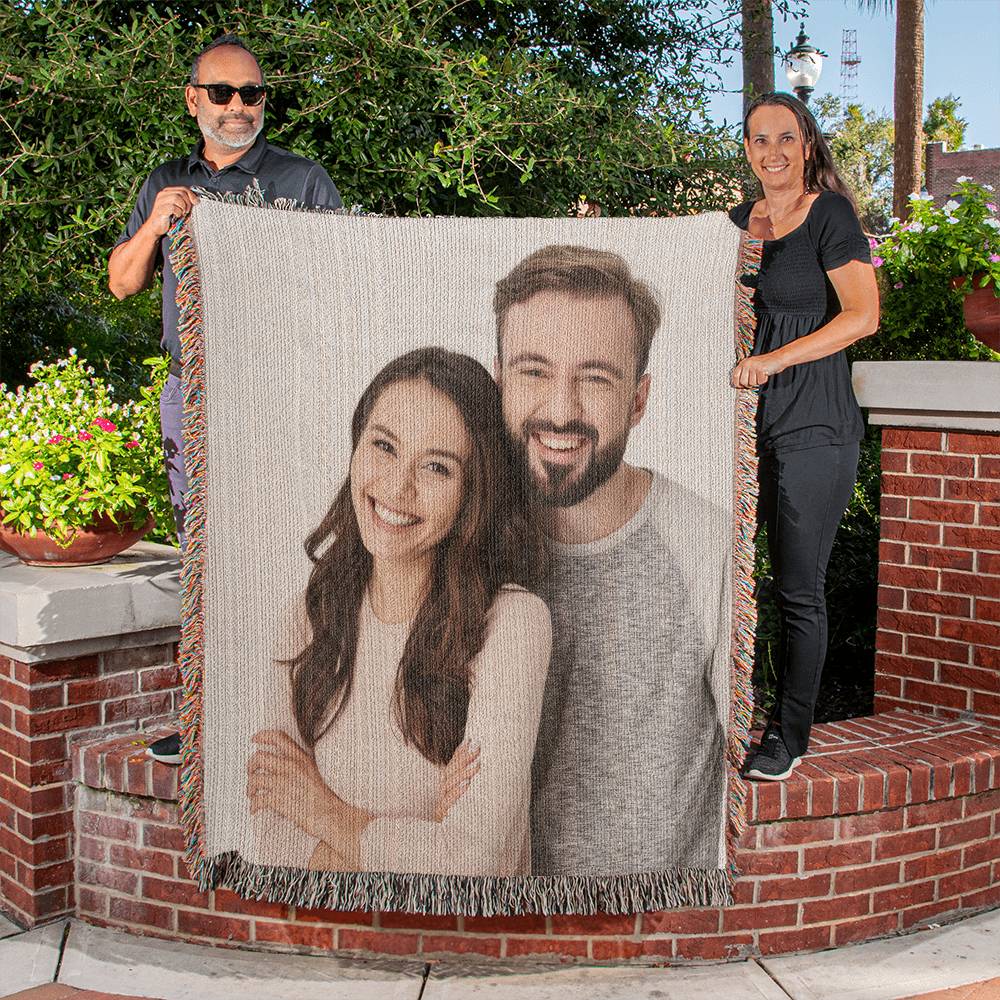 Personalised Heirloom Photo Woven Blanket (Portrait)