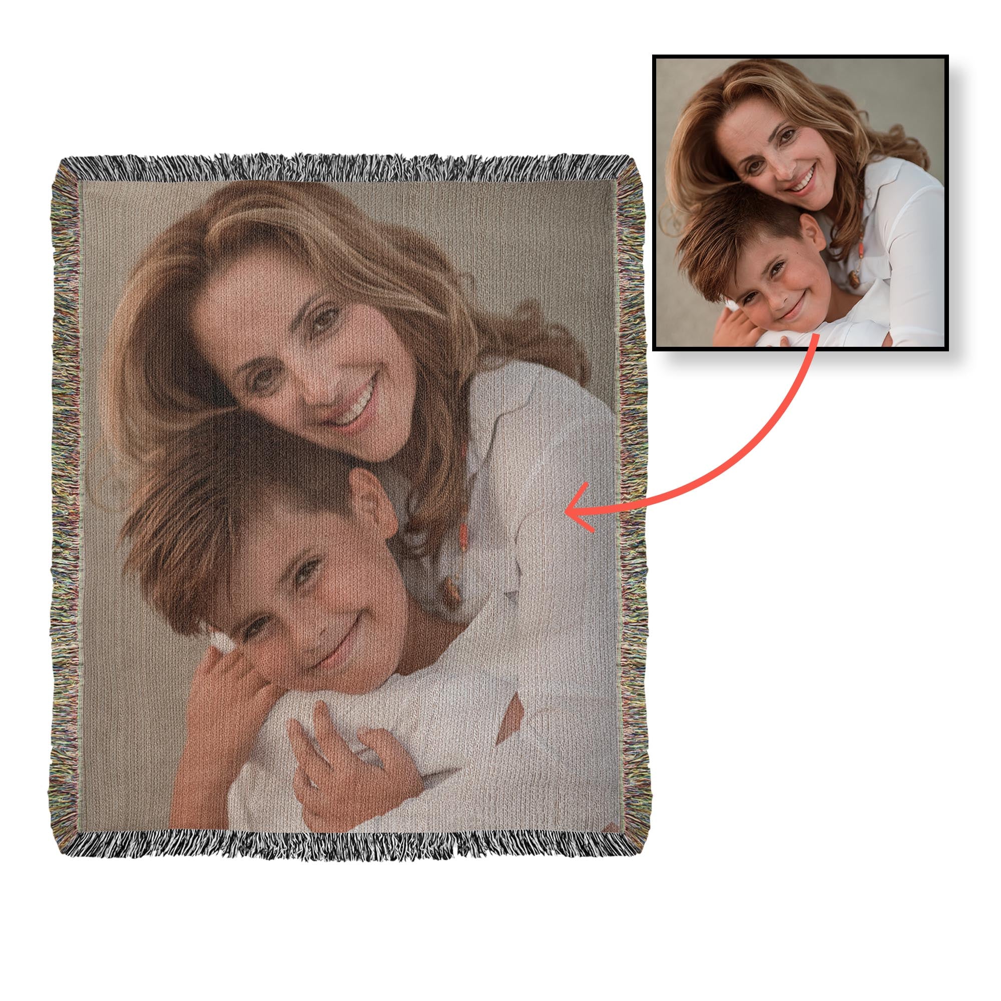 Personalised Heirloom Photo Woven Blanket (Portrait)