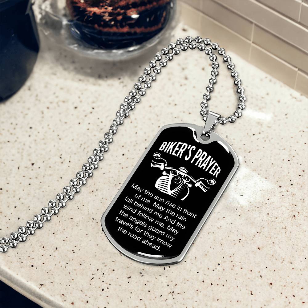 Personalized Dog Tag -Biker's Prayer