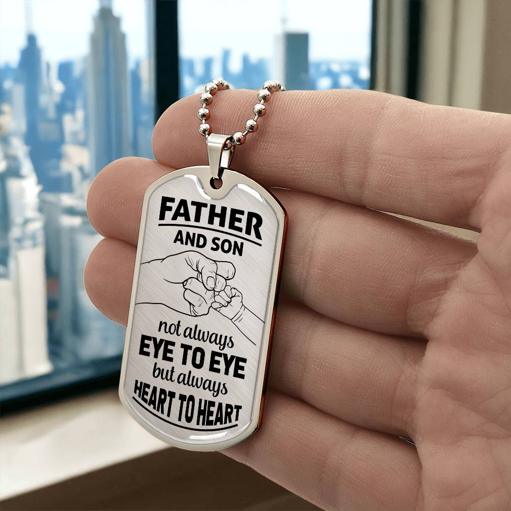 Personalized Dog Tag - Father and Son not always eye to eye