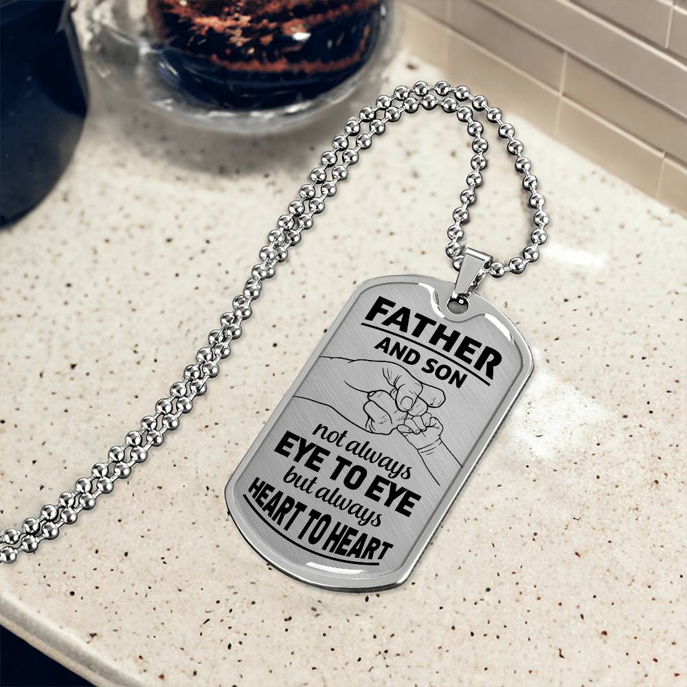 Personalized Dog Tag - Father and Son not always eye to eye