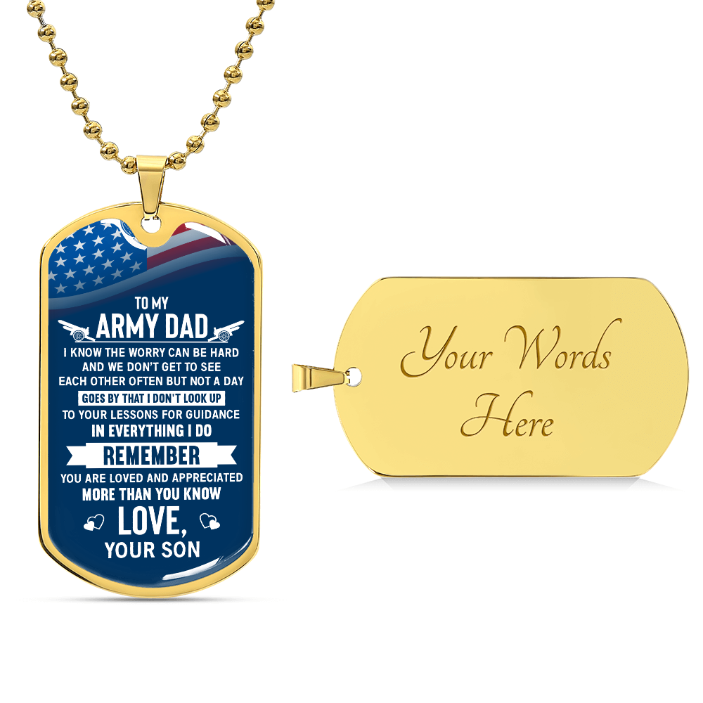 Personalized Dog Tag - To my Army dad- i know the worry