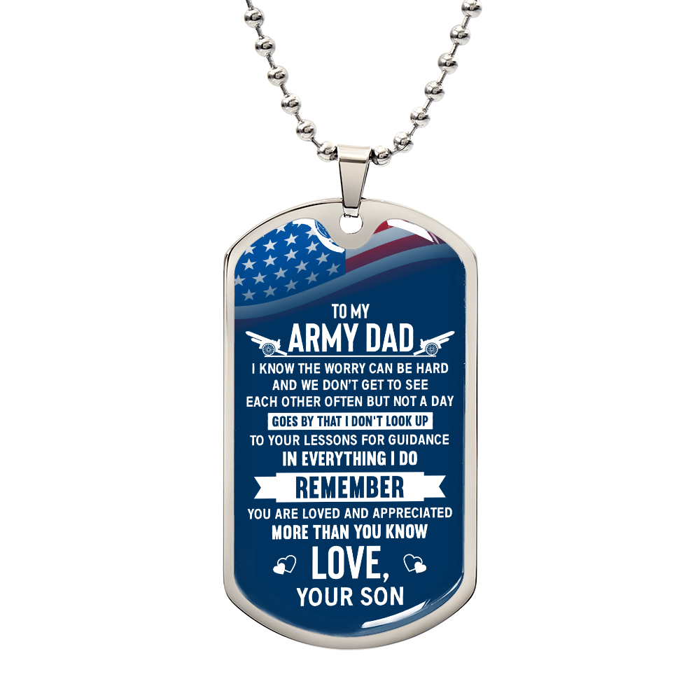 Personalized Dog Tag - To my Army dad- i know the worry