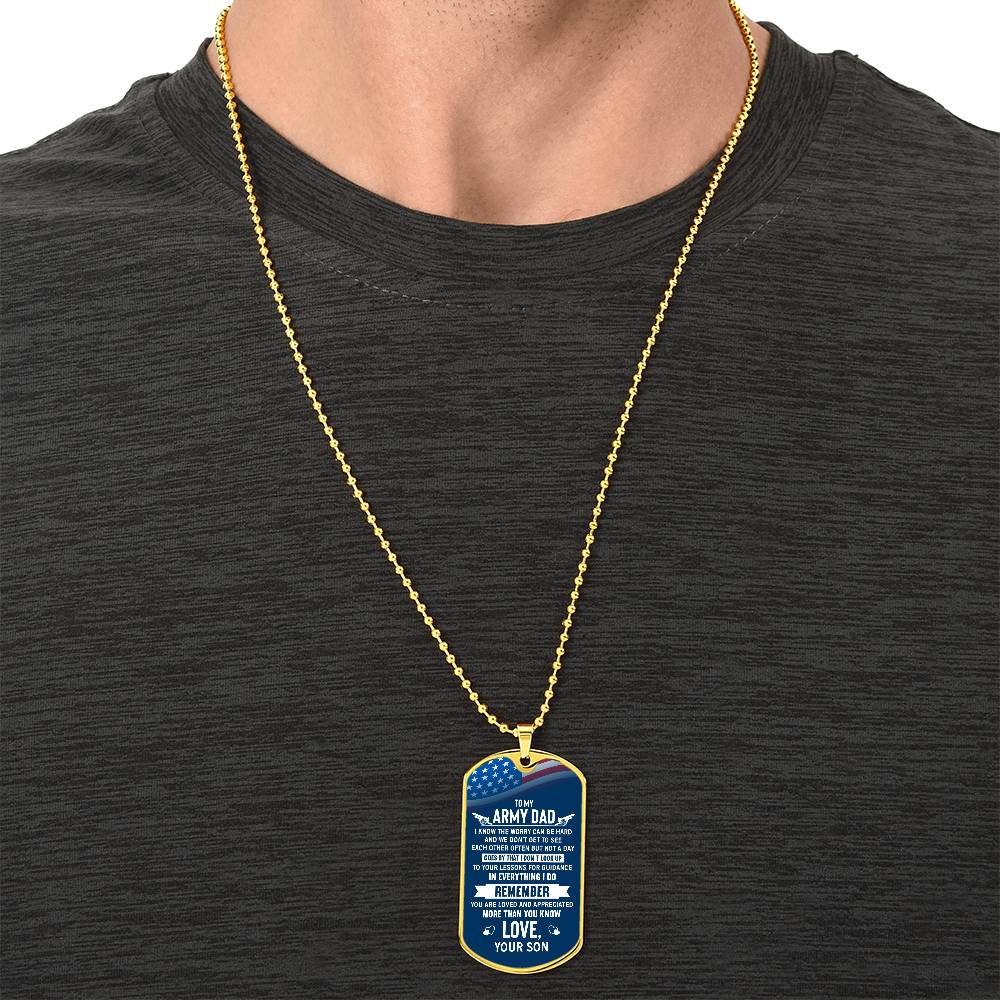 Personalized Dog Tag - To my Army dad- i know the worry