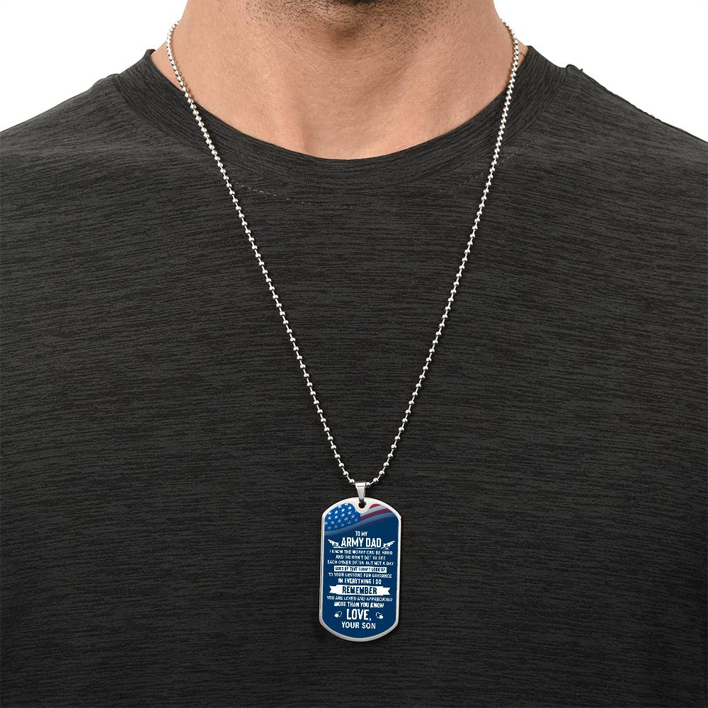 Personalized Dog Tag - To my Army dad- i know the worry