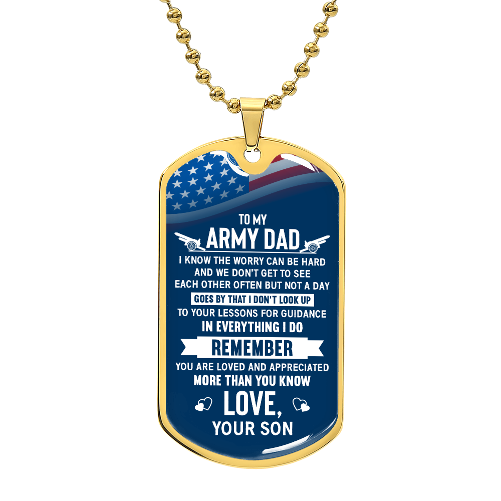 Personalized Dog Tag - To my Army dad- i know the worry
