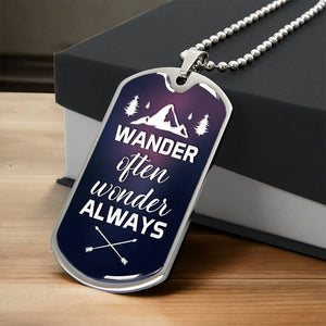 Personalized Dog Tag - Wander often wonder always