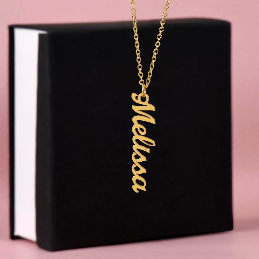 Personalized Vertical Name Necklace - Non-Message Card