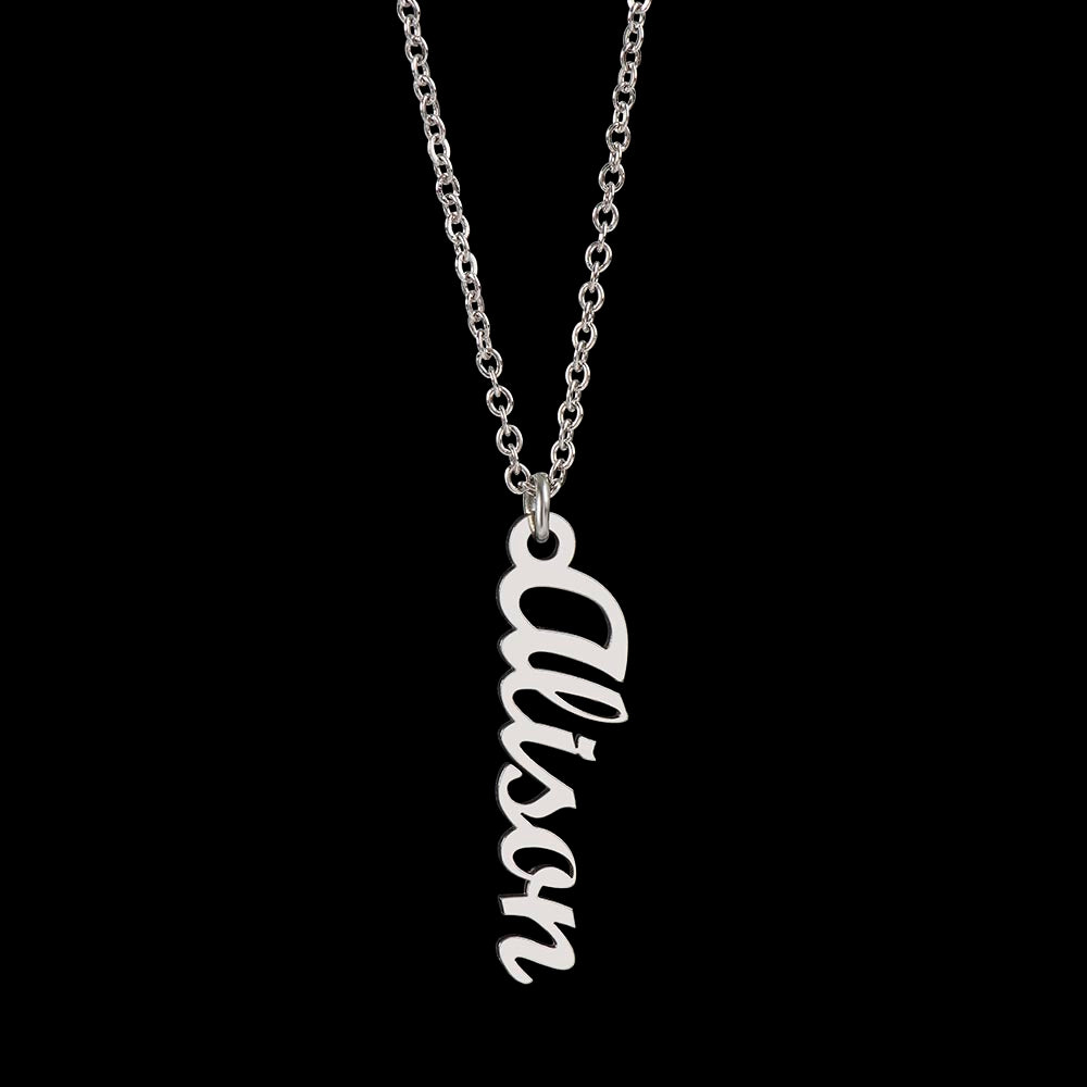 Personalized Vertical Name Necklace - Non-Message Card