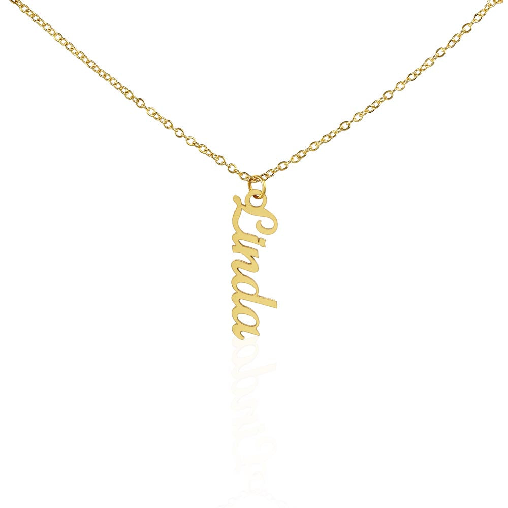 Personalized Vertical Name Necklace - Non-Message Card