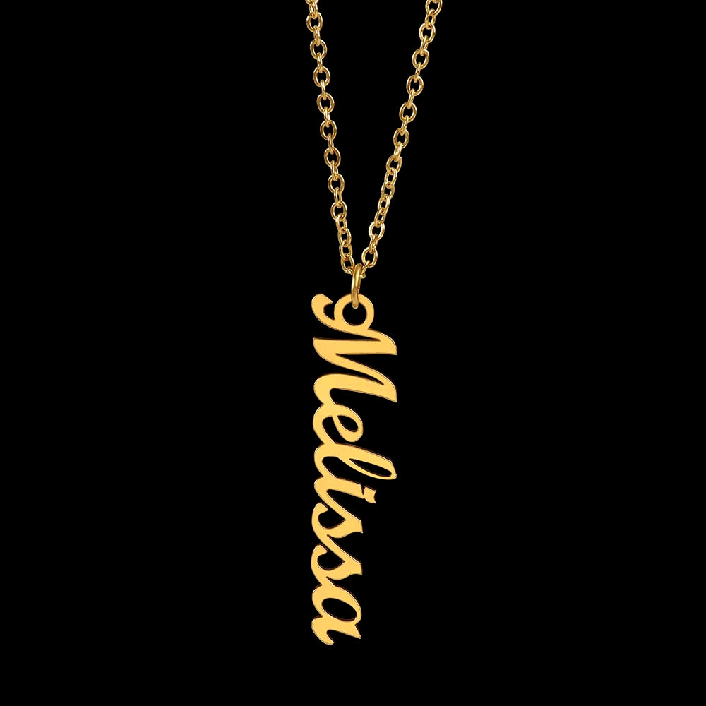 Personalized Vertical Name Necklace - Non-Message Card