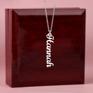 Personalized Vertical Name Necklace - Non-Message Card