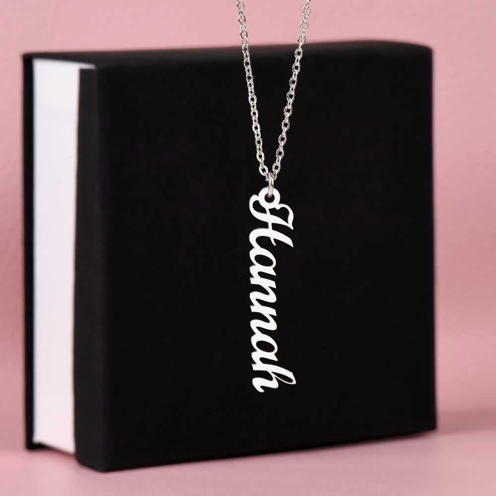 Personalized Vertical Name Necklace - Non-Message Card