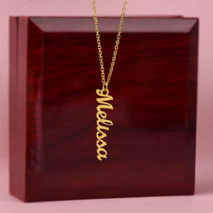 Personalized Vertical Name Necklace - Non-Message Card