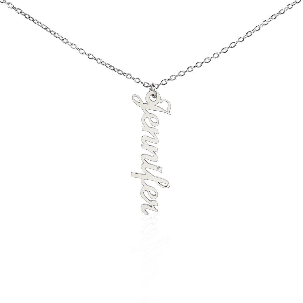 Personalized Vertical Name Necklace - Non-Message Card