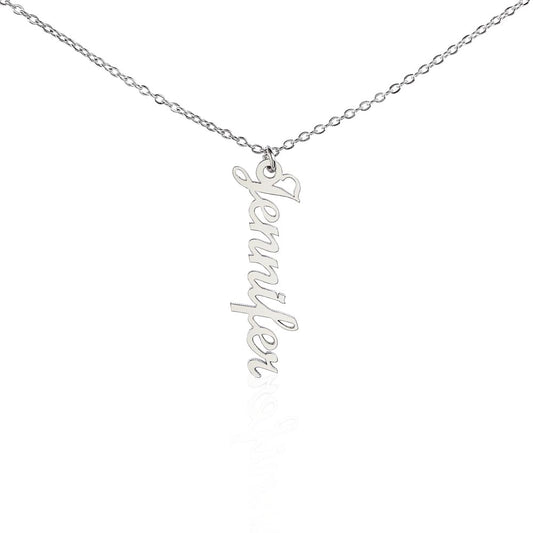 Personalized Vertical Name Necklace - Non-Message Card