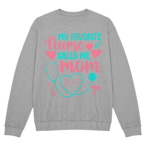 Premium Bella + Canvas 3945 Unisex Crewneck Sweatshirt - My Favorite Nurse Calls Me Mom