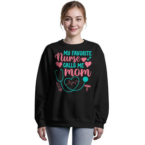 Premium Bella + Canvas 3945 Unisex Crewneck Sweatshirt - My Favorite Nurse Calls Me Mom