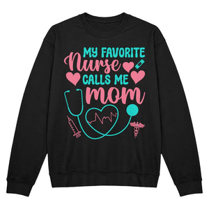 Premium Bella + Canvas 3945 Unisex Crewneck Sweatshirt - My Favorite Nurse Calls Me Mom