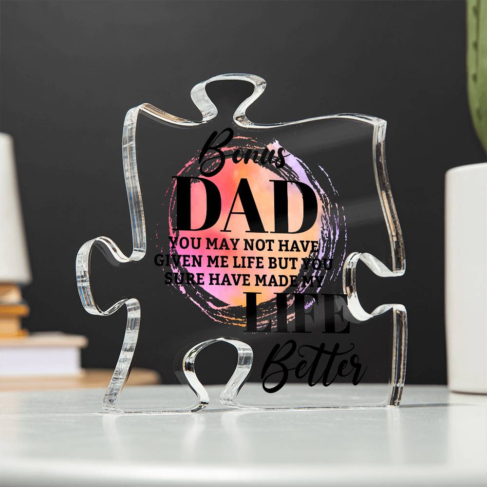 Printed Acrylic Puzzle Plaque - Bonus dad