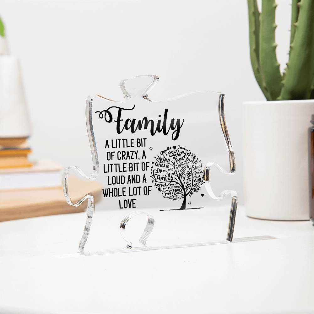 Printed Acrylic Puzzle Plaque - Family