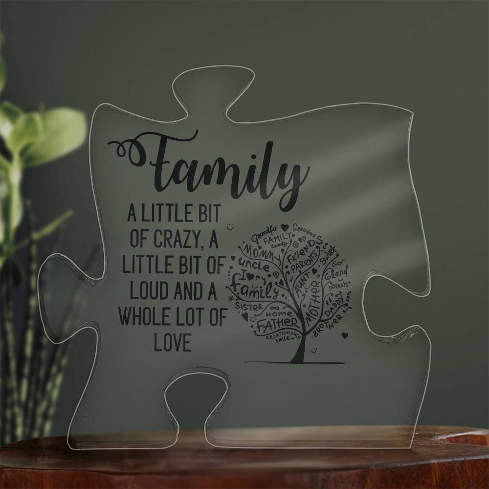 Printed Acrylic Puzzle Plaque - Family