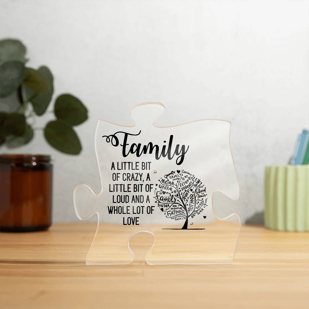 Printed Acrylic Puzzle Plaque - Family