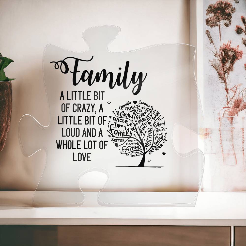 Printed Acrylic Puzzle Plaque - Family