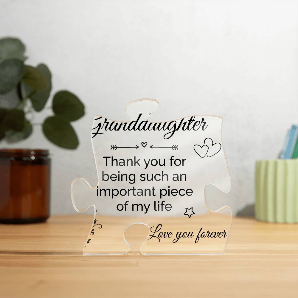 Printed Acrylic Puzzle Plaque - Granddaughter gift