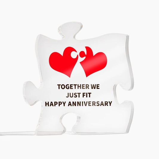 Printed Acrylic Puzzle Plaque - Together We Just Fit