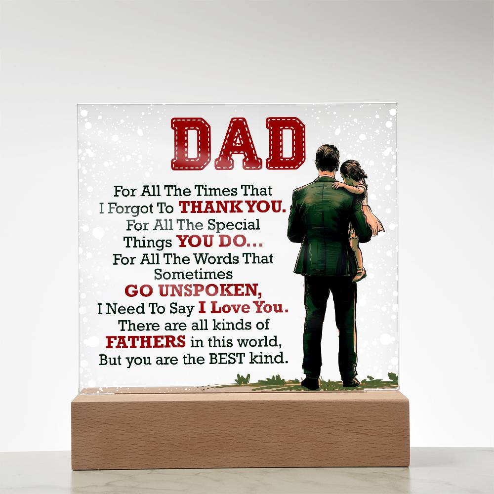 Printed Acrylic Square-Dad-For All