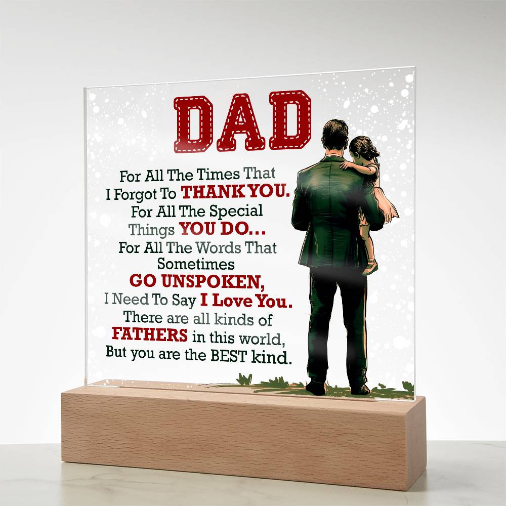 Printed Acrylic Square-Dad-For All