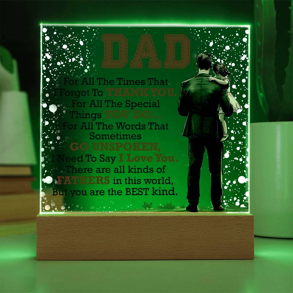 Printed Acrylic Square-Dad-For All