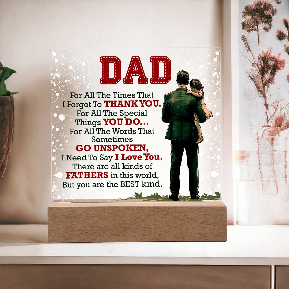 Printed Acrylic Square-Dad-For All