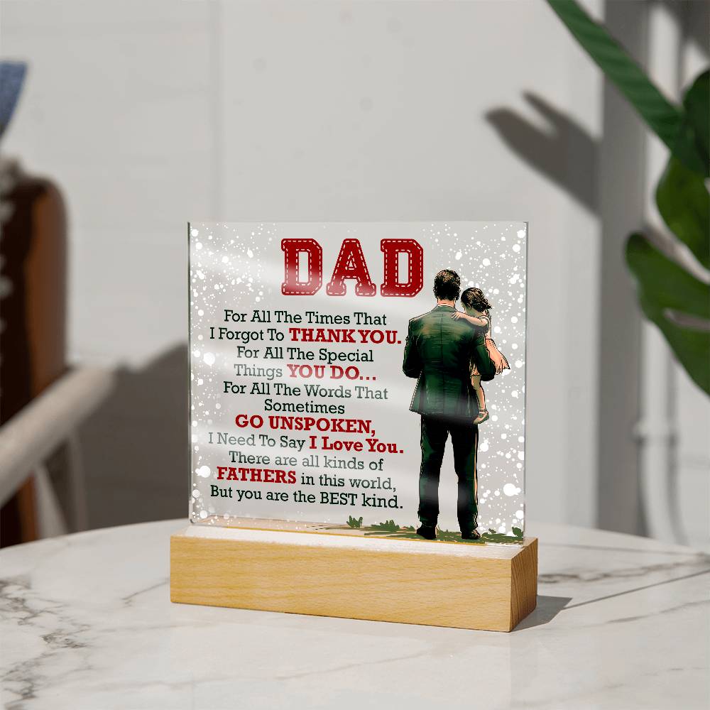 Printed Acrylic Square-Dad-For All