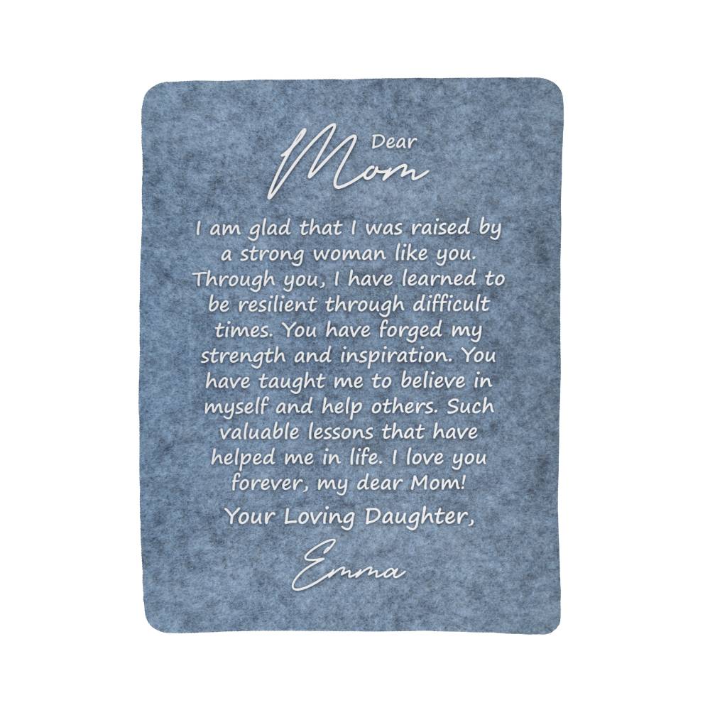 Sherpa Fleece Blanket (3:4) Dear Mom