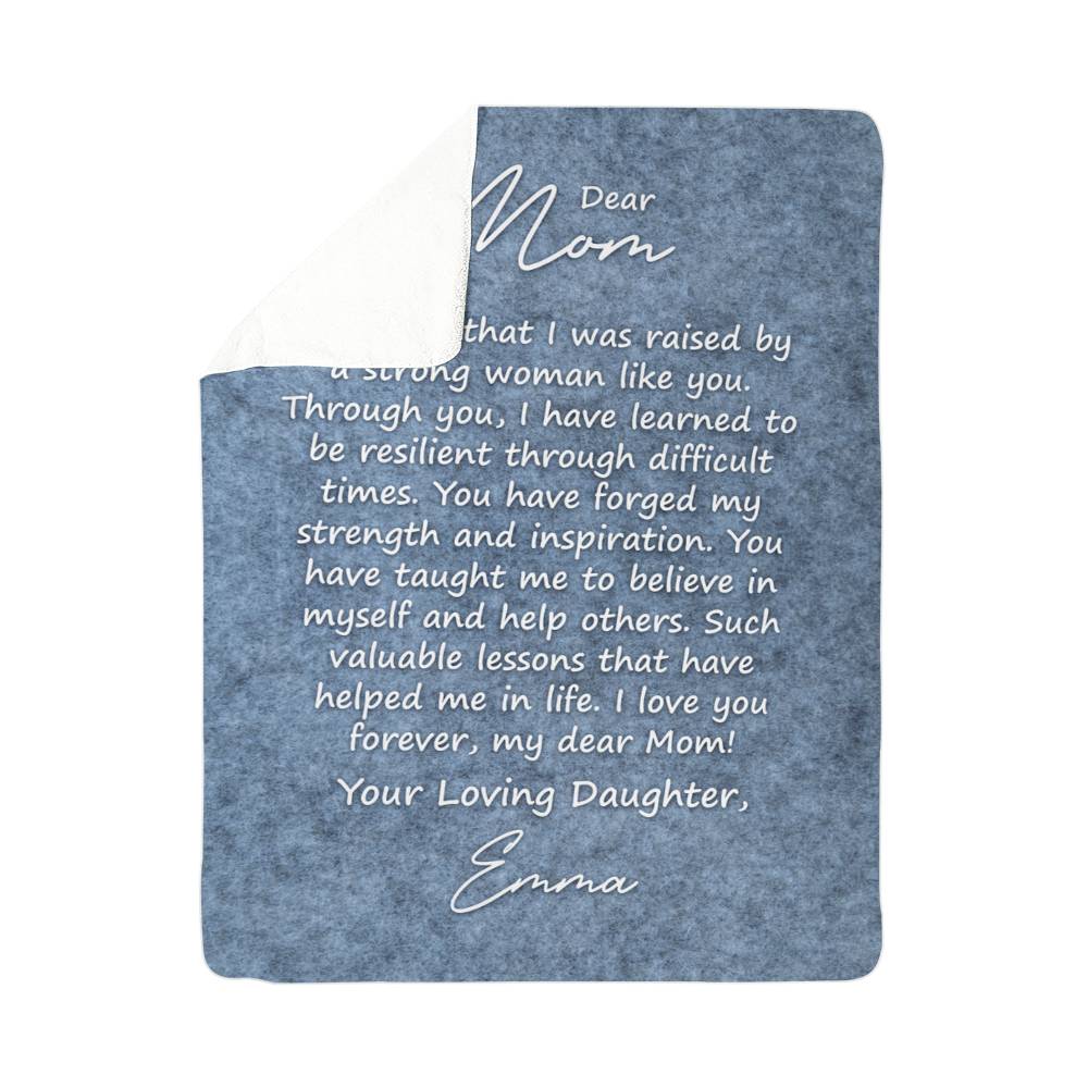 Sherpa Fleece Blanket (3:4) Dear Mom