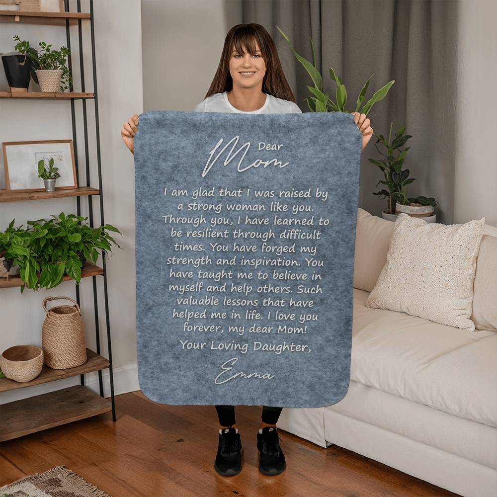 Sherpa Fleece Blanket (3:4) Dear Mom