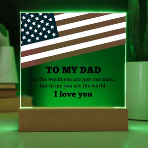 To My Dad Printed Square Acrylic Plaque