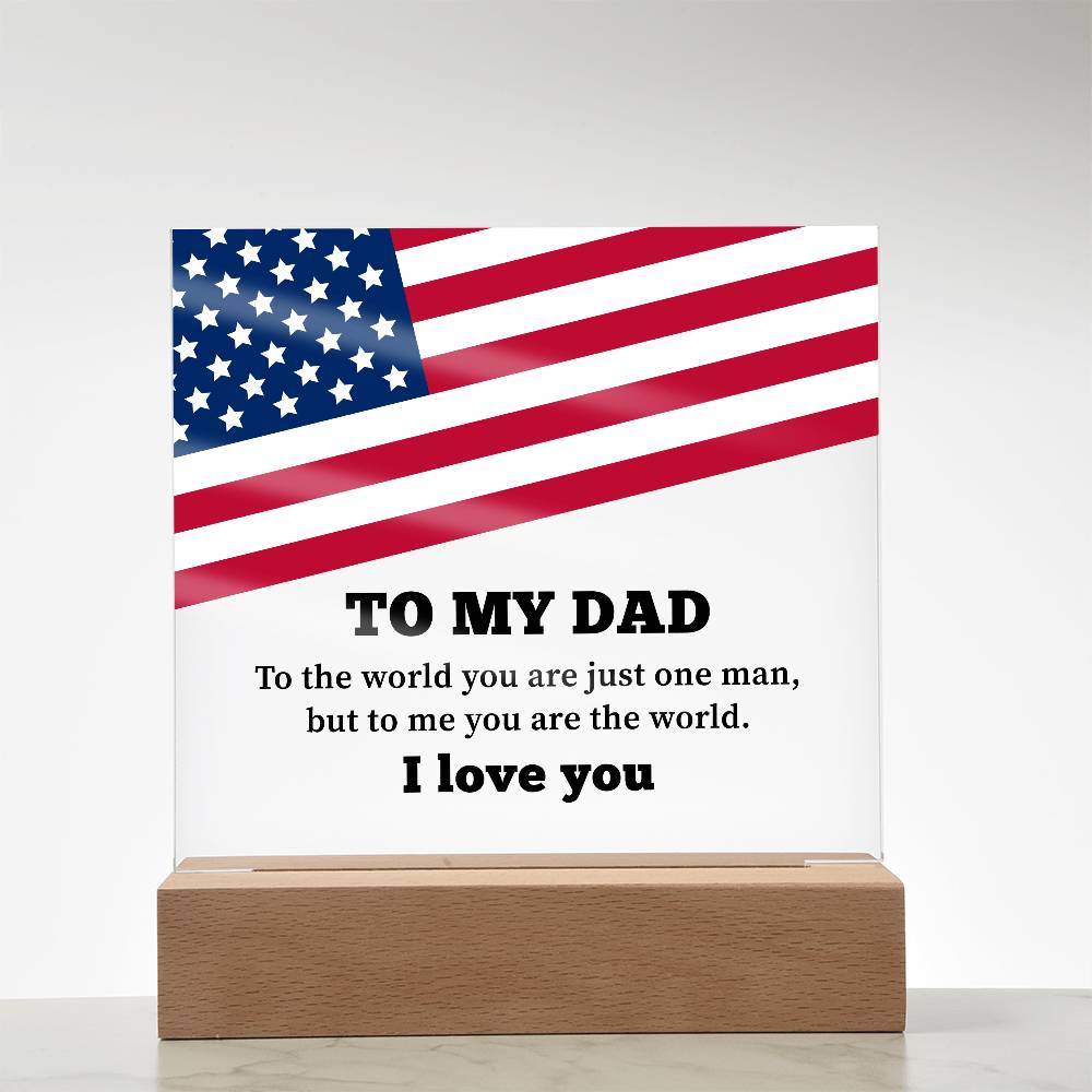 To My Dad Printed Square Acrylic Plaque